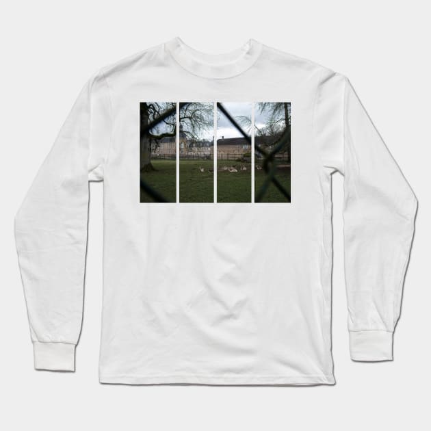 The castle of Pierre-de-Bresse is a 17th-century castle in the Bourgogne-Franche-Comte. Cloudy winter day Long Sleeve T-Shirt by fabbroni-art